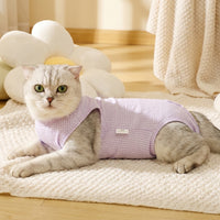 Cat Recovery Suit with Four-Legged Design, Spandex Post Surgery Anti Licking Protector, Full Body Suit Cat Weaning and Grooming Wound Check Opening