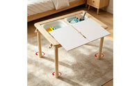 Sand and Aquatic Play Table Solid Wood Wooden Sand Water Table Adjustable Height for Young Children