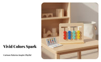 Hand-Eye Coordination Wooden Reasoning Training Toy Brain Teaser Double-Sided Pattern Matching Game Made from Wood Sliding Reasoning Board Polished Edges for Children 2-3 Years, Toddlers, Preschoolers, Daycare, Classroom