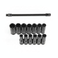 13 Pieces Deep Socket Set Flexible Socket Extension Spring Steel Socket Extension Bar Flexible Socket Extender Extension Bar Flexible Socket Extension Rod Improved Reach Corrugated Design Suitable for Workshop Garage Repair Maintenance