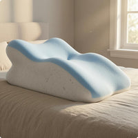 Ergonomic Prone Sleeping Pillow Recessed Hollowed Middle Memory Foam Prone