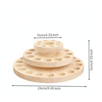 38 Slot Essential Oil Holder Wooden Rotating Oil Display Stand Space-Saving Household Storage for Desktop