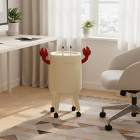Wheeled Garbage Can with Lid 360° Rotating Wheels Tall Trash Can with Legs
