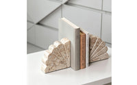 Shell Bookend Marbled Stone Bookends Unique for Collectors, Readers