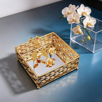 Hollow Floral Tissue Holder Accessible Bottom Household Storage for Coffee Table