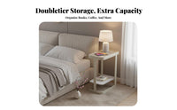 2-Tier C-Shaped Table Waterproof Surface Home Furniture Scratch-Resistant