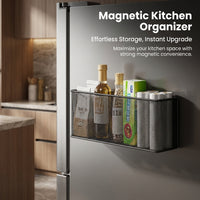 Fridge Organizer and Refrigerator Storage Rack for Students in a Dorm Room, Carbon Steel Kitchen Spice with a Wall Mount Design