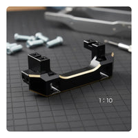 Lowers Midpoint of Balance Point Brass Servo Relocation Bracket Improved Weight Distribution Front Bumper Servo Mount Two-Tone Finish RC Crawler Bumper Mount CNC Machined