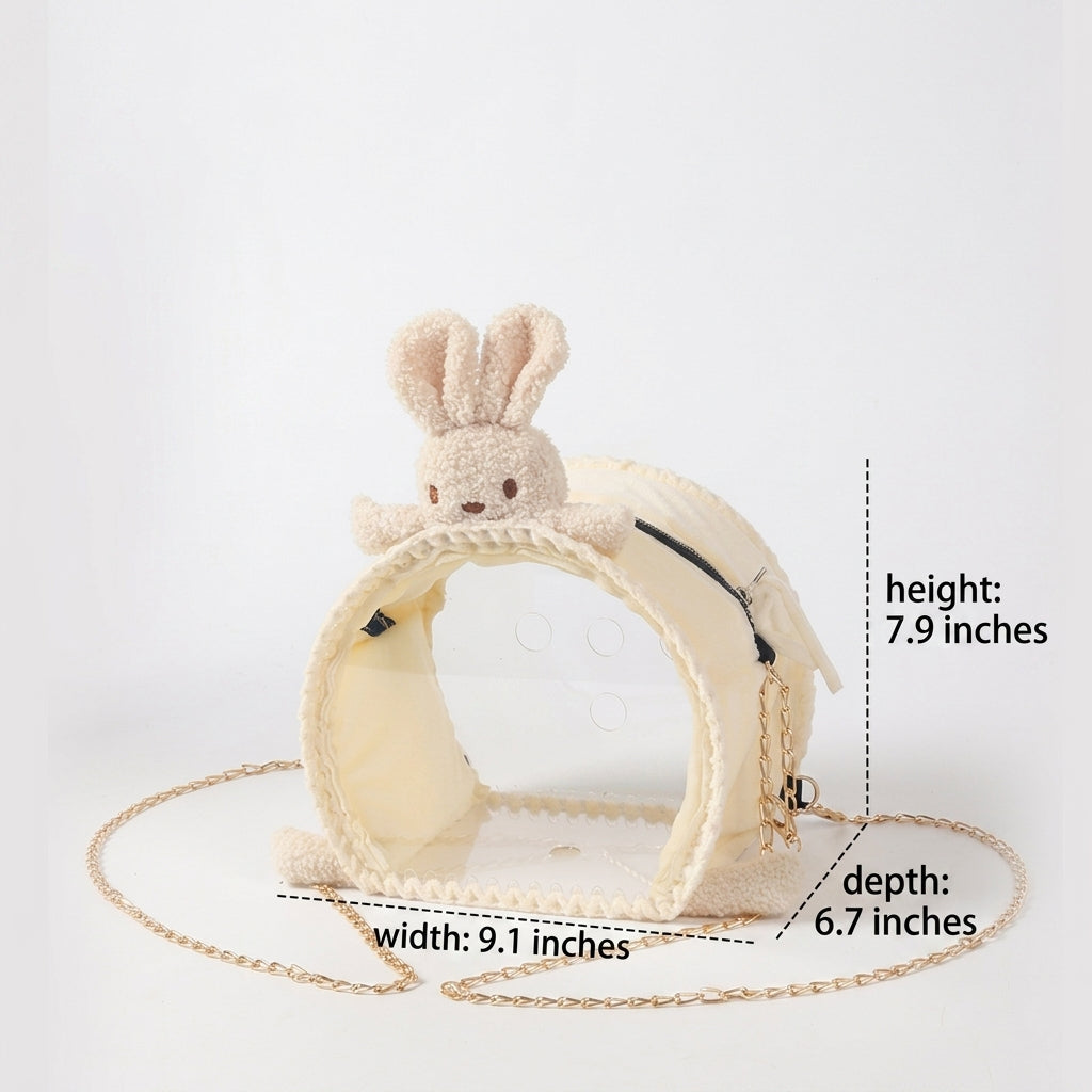 Small Animal Carrier with Acrylic Space Capsule Window, Glossy velvet Animal Transport Bag, Outdoor Pet Travel Bag for Hamster, Bird, or Squirrel