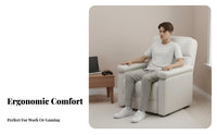 Single-Seater Recliner Ergonomic Design Recliner with Footrest Full-rotationDegree Rotating Base for E-Sports Participants