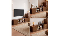 TV Cabinet Modern-Contemporary TV Stand Low-Profile Media Cabinet with Open Shelves for Renters, Small Living Rooms, Apartments