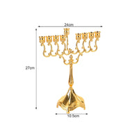 Nine-Head Candlestick Metal Candle Stand Embossed for Mantel
