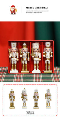 13cm Soldier Nutcracker Wooden Figurine Home Decor