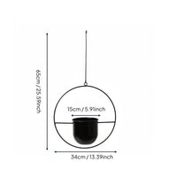 Wrought Iron Hanging Basket Minimalist Crafted Metal Hoop Plant Holder Lightweight Home Decoration for Balcony, Garden