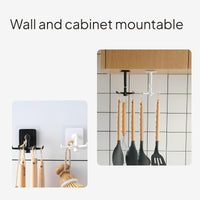 Rotating Kitchen Hook Rack No-Drill Wall Mount Storage