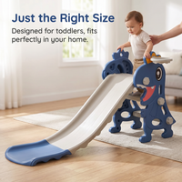 4 in 1 Toddler Slide for Kids, Foldable Indoor Outdoor Plastic Slide