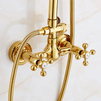 All-Copper Gold European Multifunctional Ceramic Shower Set