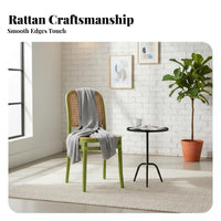 Rattan Chair Breathable Woven Back Chair Sturdy PP Material Home Seating for Small Apartment Dwellers, Homeowners, Homestay, Cafe, Restaurant