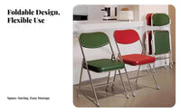 Upholstered Folding Chair Retro Design Padded Metal Folding Chair