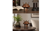 Copper Incense Burner Compact Tripod Censer Long-Lasting for Tea Room, Home