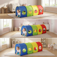 Kids Pop-Up Play Tent Tunnel Sensory Activity Toy for Early Education and Parent-Child Interaction