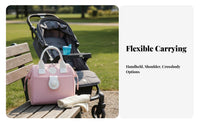 Small Diaper Bag Multi-Compartment Mini Caregiver Bag Detachable Strap Convertible Diaper Tote for Moms, Travel, On the Go