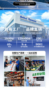 Solar Panel Glass Curtain Wall Cleaning Brush with Telescopic Pole and Water Flow, 55cm Brush Head