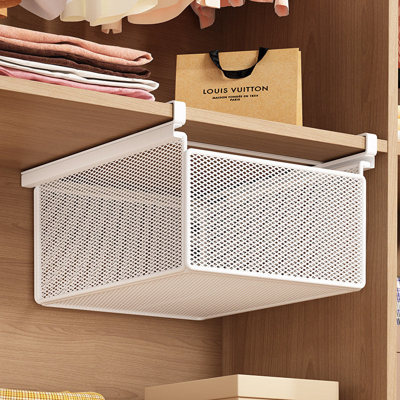 Wardrobe Drawer Hanging Storage Box with Iron Frame