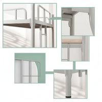 Double Bunk Bed Frame Space-Saving Metal Bunk Bed Compact Furniture for Kids, Students, Shared Bedroom, Dorm Room