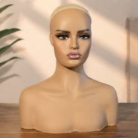 PVC Mannequin Head Mannequin Head with Shoulders Necklace Display Bust for Salon