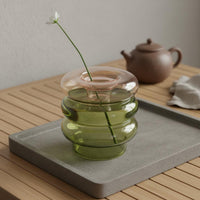 Vase Candle Holder 2-in-1 Design Circular Glass Vase Decorative Centerpiece