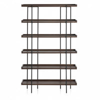 Multi-Tier Open Bookcase Wrought Iron Frame Industrial Design Bookshelf Minimalist Design Industrial Bookshelf for Collectors