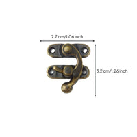 Hasp Lock, Vintage Bronze Clasp, Jewelry Box Latch, Decorative Hardware for Wooden Case, Cabinet, Organizer