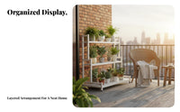 Tiered Plant Stand Multitier Design Stepped Plant Display Minimalist design spaceSaving for Homeowners, Balcony, Indoor, Patio