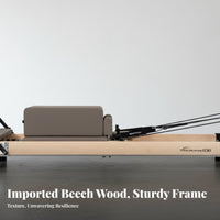 Pilates Reformer Bed Studio Grade Wooden Pilates Reformer Fully Adjustable Core Training Bed for Fitness Enthusiasts, Beginners, Recovery Center