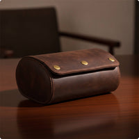 Vintage Watch Roll Leather Watch Travel Case Compact Storage Safeguarding for Business Trips