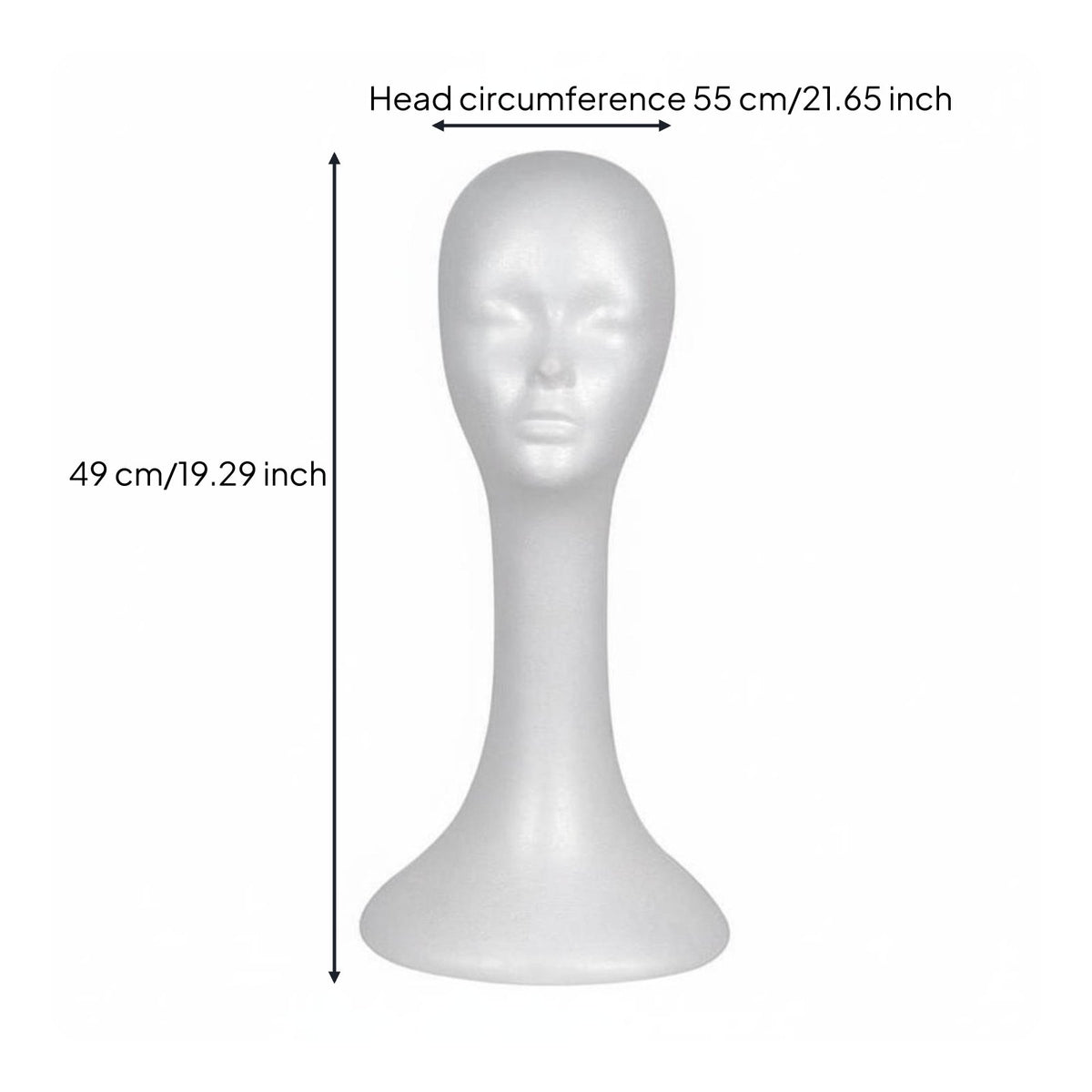 Foam Mannequin Head Lightweight Long Neck Hat Display stand Salon