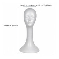 Foam Mannequin Head Lightweight Long Neck Hat Display stand Salon