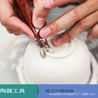 陶艺工具修坯修圈足底足盖碗陶泥瓷泥手工拉坯造型修饰底部肌理刀