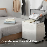Stackable Fabric Storage Bin particleproof Closet Organizer Sturdy Frame for Bedroom