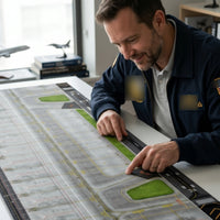 Large-Format Runway Scene Board Printed Aircraft Display Base for Collectors, Hobbyists