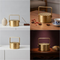 Tea Canister with Handle Decorative for Kitchen Counter, Coffee Table