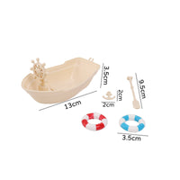 2 Pieces Mini Fishing Boat Model DIY Toy Fishing Boat Realistic for Children