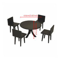 1:18 Scale Dining Set Model Display Dollhouse Table and Chairs Compact Size Mini Dollhouse Table and Chairs