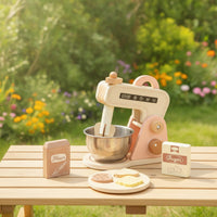 Imaginative Wooden Toy Mixer with Accessories Natural Wooden Toy Mixer Realistic Safe for Children, Toddlers, Preschoolers, Playroom, Preschool, Daycare