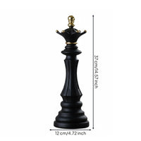 Resin Chess Piece Decor Handmade Resin Chess Figurine Gold Foil Details Knight Sculpture for Living Room