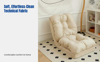 Lazy Sofa Bed, Foldable Woven Mat, Adjustable Backrest, Waterproof Fabric, Living Room, Bay Window