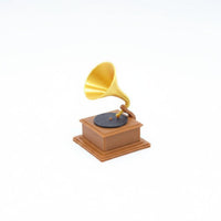 Retro Design Vintage Gramophone Miniature Photography Prop Miniature Phonograph Model Detailed Reproduction Tiny Phonograph Figurine for Hobbyists, Collectors, Miniature Scene