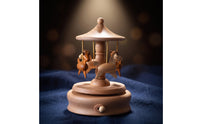 Wooden Revolving Stage Musical Box Revolving Stage Musical Box Handcrafted-Themed Decor for Kids, Shelf Display
