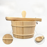 Wooden Sauna Bucket with Ladle Fir Sauna Bucket with Ladle Traditional for Steam Room